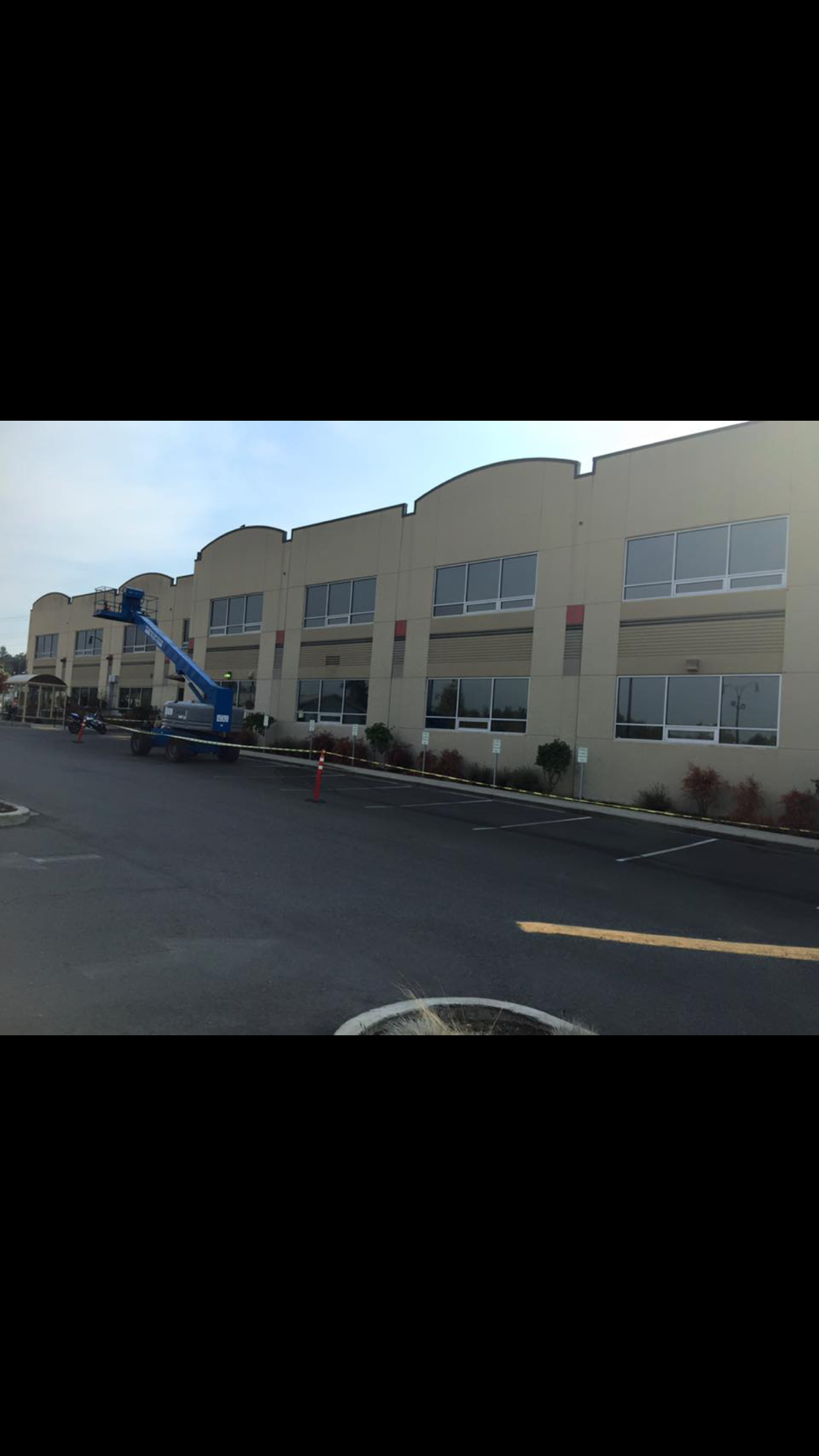 Commercial tilt-up exterior before painting