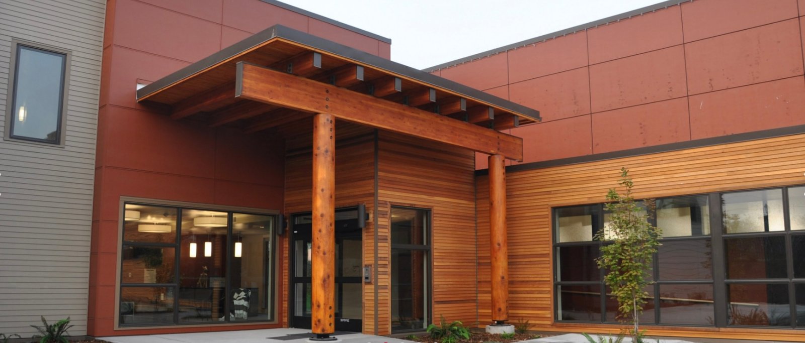 Completed red exterior entrance