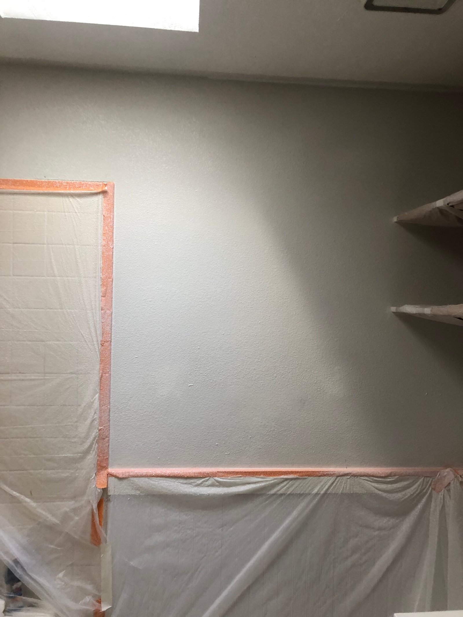 Bathroom wall painting in progress