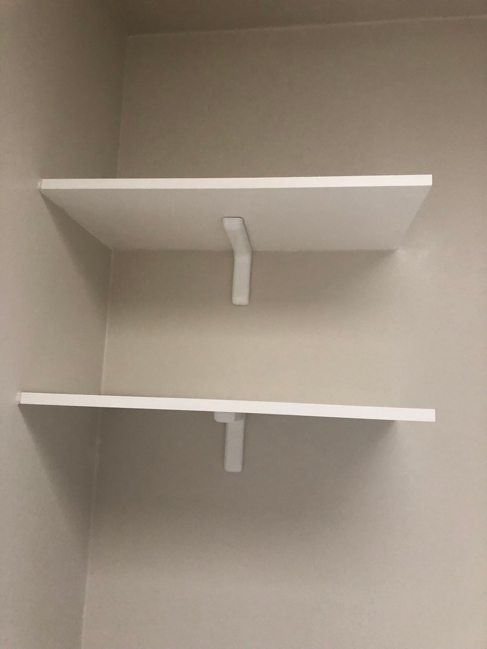 Finished bathroom shelves and paint