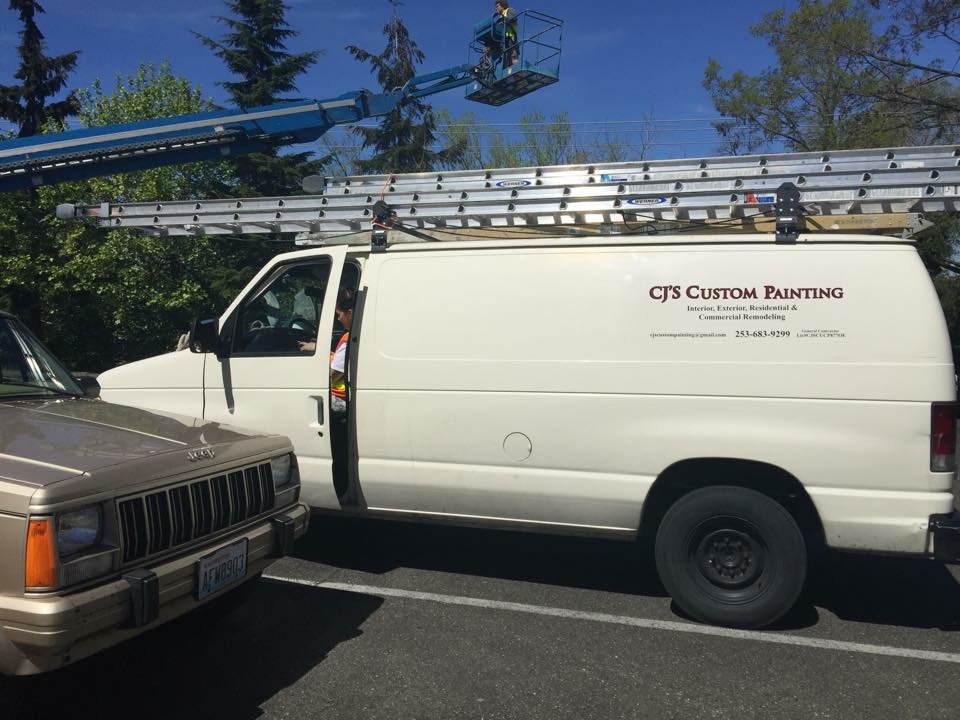 CJ’s Custom Painting work vehicle and professional equipment